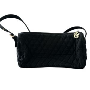 Vera Bradley Purse Black Diamond Quilted Microfiber Shoulder Bag